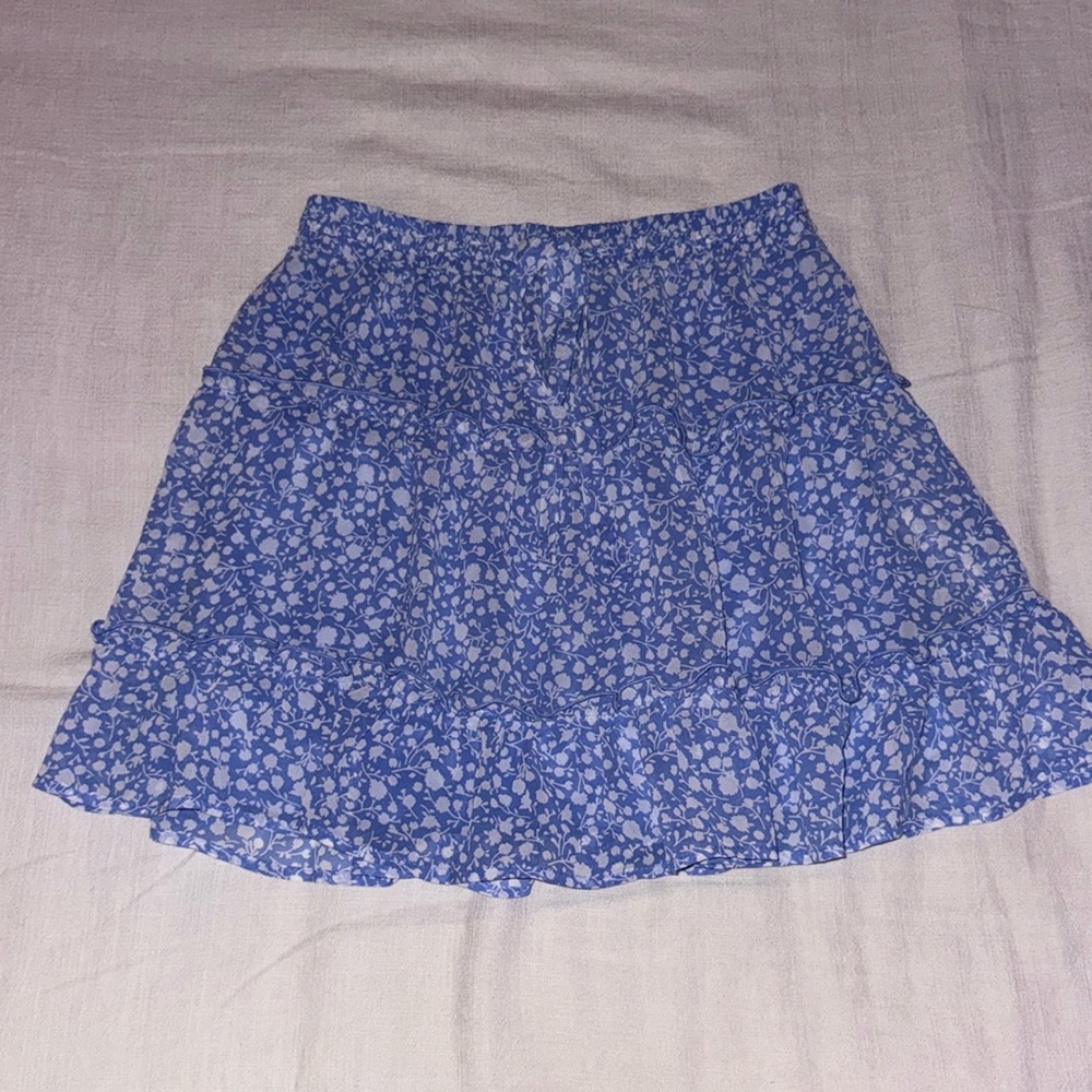 Tier Flowy Floral Mini Skirt